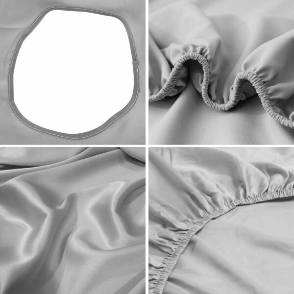 Sábana para mesa de masaje, 27.5 x 74.8 pulgadas, funda de cama de masaje con agujero facial, funda elástica para cama de masaje, lavable y reutilizable (gris) - Image 4