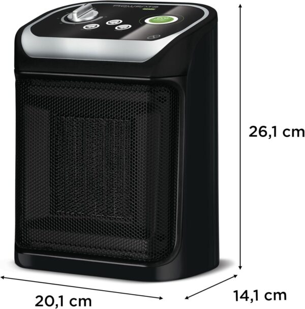 Rowenta Mini Excel Eco Safe - Calefactor bajo consumo cerámico de rápido calentamiento, potencia regulable de 1.000 W o 2.000 W, termostato, función Eco, calefactor silencioso solo 50 dBA, SO9266 - Image 7