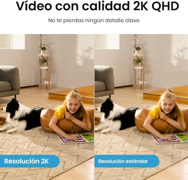 AOSU 2K Camara Vigilancia WiFi Interior 360°, Nocturna HD de 10 m, WiFi 5G/2.4 GHz, Detección Humana AI, Audio Bidireccional, Llamada de un Toque, para Bebé/Mascotas, Compatible con Alexa - Image 2