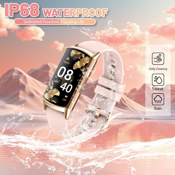 Reloj Inteligente Mujer con llamadas Bluetooth 1.58“ HD Pequeño Smartwatch Deportivo con 120+ Modos, Podómetro Impermeable Pulsómetro SpO2 Monitor Sueño, Pulsera Actividad para iOS Android Rosa - Image 7