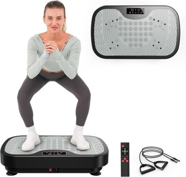 JOROTO JV30 Placa Vibratoria 4D | Entrenamiento para Todo el Cuerpo en casa | 5 Modos de vibración | 99 Niveles de vibración | con Control Remoto de Bandas de Resistencia | Capacidad de Carga 150kg - Image 8