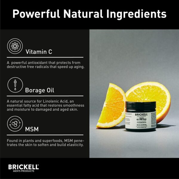 Brickell Men's Crema facial rejuvenecedora antienvejecimiento para hombres, humectante facial natural y orgánico, crema de vitamina C para arrugas, 59ml, sin perfume - Image 7