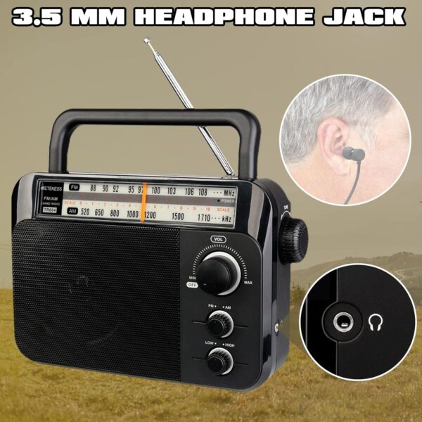Retekess TR604 Radio portátil, Radio Am FM,Perilla Grande, Altavoz Grande,Admite Ajuste de Agudos y Graves,Adecuado para Personas Mayores,Regalo del Día de la Madre - Image 9