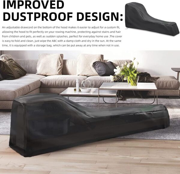 MRWiZMS Cubierta Máquina de Remo, Cubierta Protectora para MáQuina de Remo, Cubierta Protectora para Equipos de Gimnasio, Tela Oxford 210D Funda Maquina Remo, a Prueba De Polvo E Impermeable - Image 4