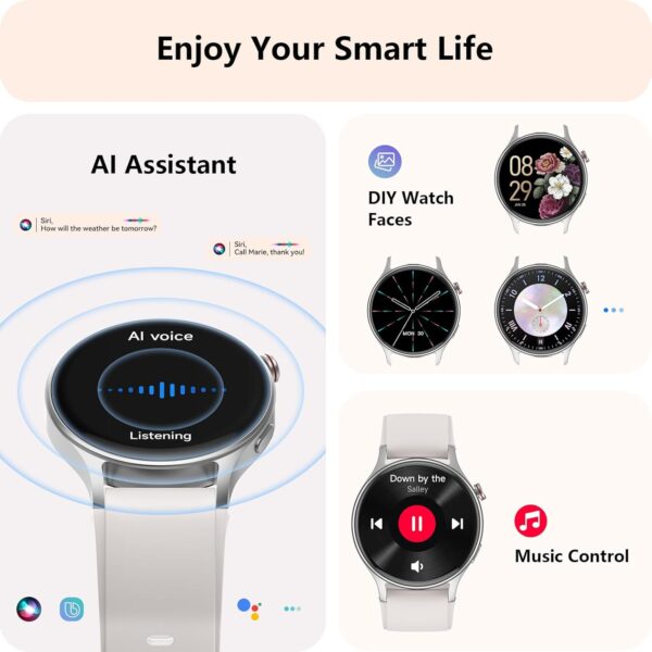 Reloj inteligente para hombre y mujer, con llamada, 1,32 pulgadas, AMOLED Smartwatch para mujer, función de visualización, 120 modos deportivos, frecuencia cardíaca, sueño, SpO2, reloj de fitness, - Image 6