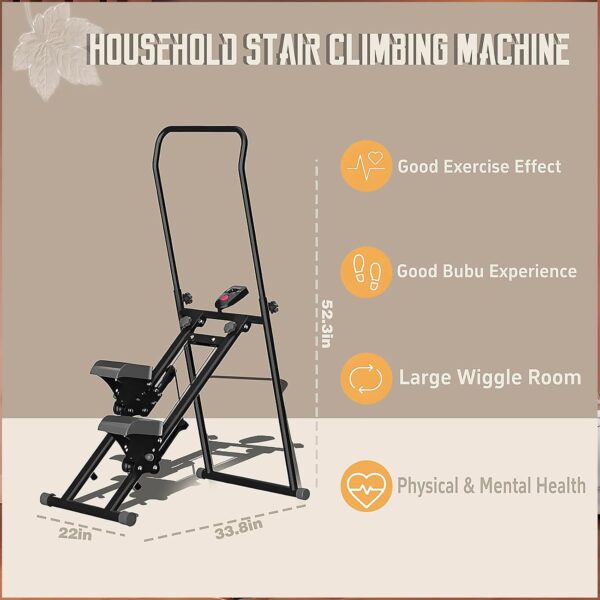 Nuevo Escalador De Escalera Vertical Plegable, Máquina De Escalada De Escalones De Entrenamiento De Cuerpo Completo con Pantalla LCD, Altura De ángulo Ajustable, Escalón De Fitness De 330 Libras - Image 6