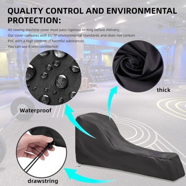 MRWiZMS Cubierta Máquina de Remo, Cubierta Protectora para MáQuina de Remo, Cubierta Protectora para Equipos de Gimnasio, Tela Oxford 210D Funda Maquina Remo, a Prueba De Polvo E Impermeable - Image 6