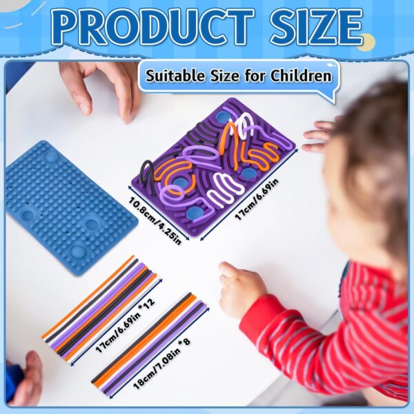 Vibbang Sensory Activity Board, Juguete Antiestrés De Silicona, Juguetes Sensoriales Táctiles, Diseño De Doble Cara, para Calmar El Estrés, La Ansiedad, El Tdah y El Autismo (A) - Image 5