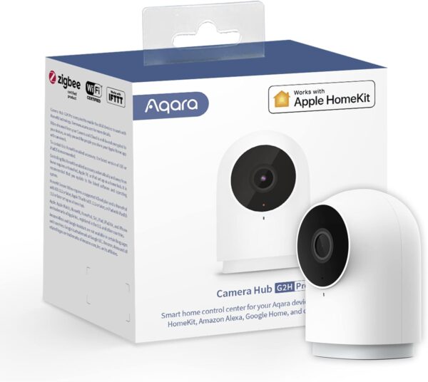 Aqara Cámara Hub Interior G2H Pro, 1080p HD de Cámara de HomeKit, Visión Nocturna, Audio Bidireccional, Zigbee Hub, Cámara Enchufable Compatible con Alexa, HomeKit, Google Assistant e IFTTT