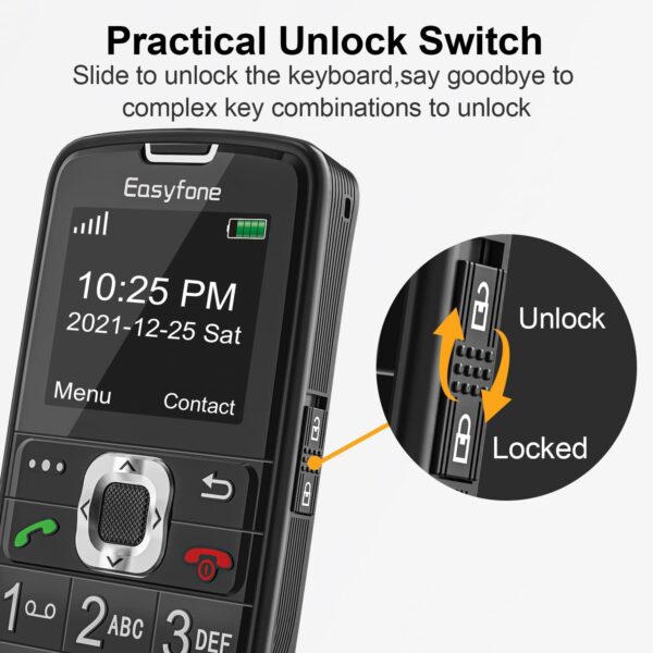 Easyfone Prime-A6 gsm Teléfono Móvil para Personas Mayores con Teclas Grandes y botón SOS, Fácil de Usar Móviles para Ancianos con Base cargadora (gsm) - Image 3