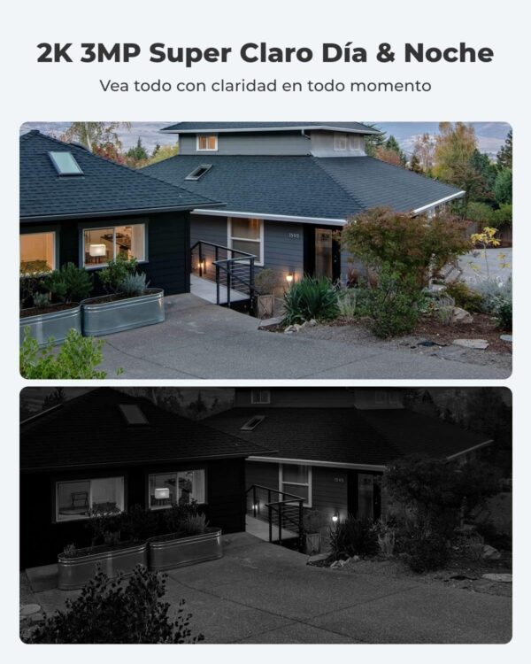 Reolink 3MP Camara Vigilancia WiFi Exterior Batería, Cámara IP de Seguridad Sin Cables con Panel Solar, Detección Humana, Audio de 2 Via, 2K Visión Nocturna, Impermeable, Alexa, Argus Eco (Negro) - Image 2