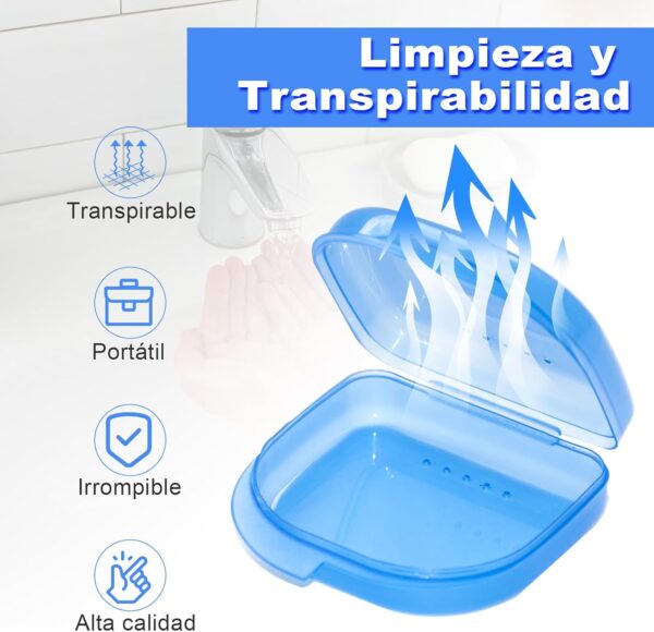 Scettar 4 Pezzi Caja Ortodoncia, 2 Minicepillos de Regalo, Gancho Quita Frenillos 4 Colores, Caja Ferula Dental con Agujeros de Ventilación (Azul transparente/Gris transparente/Rosa/Blanco) - Image 3