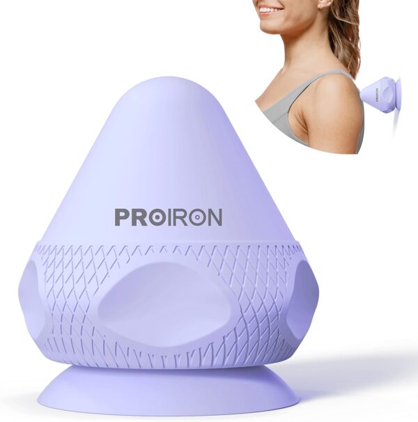 PROIRON Bolas de Masaje, Pelota Masaje Muscular con Ventosa para Automasaje, Liberación Miofascial, Trigger Point, Crossfit, Elimina Dolores Musculares: Espalda Cuello Piernas Pies Etc, Morado