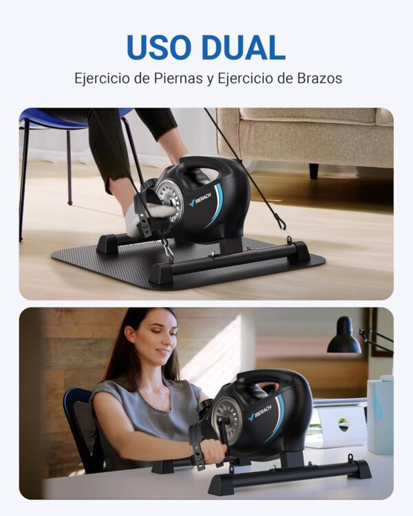 MERACH Pedaleador, Mini Bicicleta Estática con 2 Bandas de Resistencia, Pedales Estaticos Personas Mayores con Tapete Antideslizante, Dispositivo de Ejercicios para el Hogar y la Oficina - Image 4