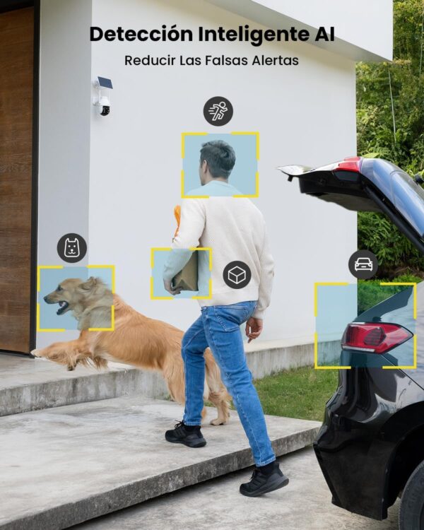ieGeek 3MP Camara Vigilancia WiFi Exterior Solar con Bateria Sin Cables, Camara Vigilancia Exterior Solar Visión Nocturna Color, PTZ 360° App Remoto, Humana Detección, IP65, Voz Bidireccional - Image 5