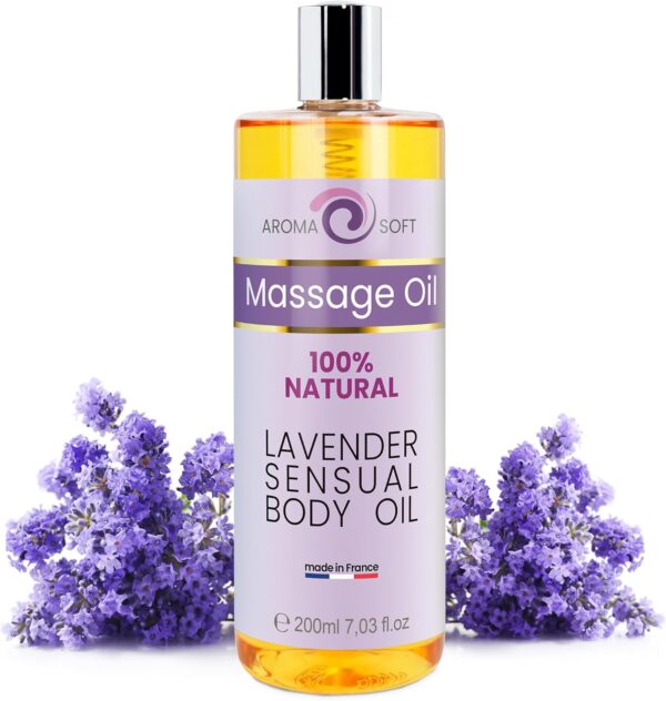 bleu & marine Bretania - Aceite de Masaje Natural 100% | Aromaterapia y Relajación | Hidratante y Portador | Ideal Después del Baño | Apto para Todo Tipo de Masajes Corporales, 200 ml