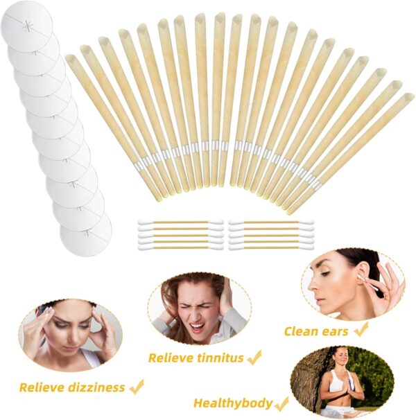KAYEF Kit de 20 velas para eliminar la cera de los oídos, velas para limpiar los oídos, velas para limpiar los oídos, velas para limpiar los oídos, velas para limpiar los oídos con cera de abejas - Image 6