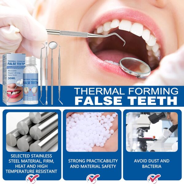 Kit de Reparación de Dientes,Dientes Postizos Temporales,Empaste Provisional Dental, Material de Relleno de Dientes Dentales - Image 2
