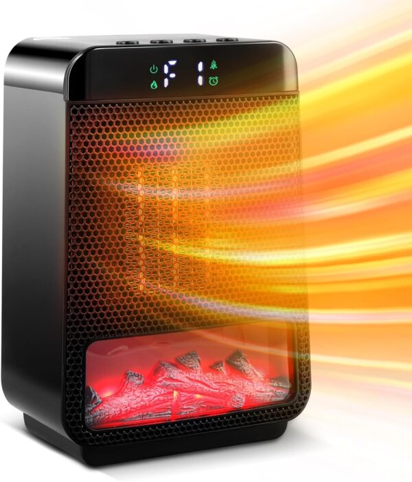 CalefaccióN De La Sala EléCtrica, CalefaccióN De La Mini CeráMica De 1500 W, CalefaccióN EléCtrica EcoceráMica PortáTil, CalefaccióN De Ventilador De EnergíA Ahorro De EnergíA Con Llamas Para La Ofici