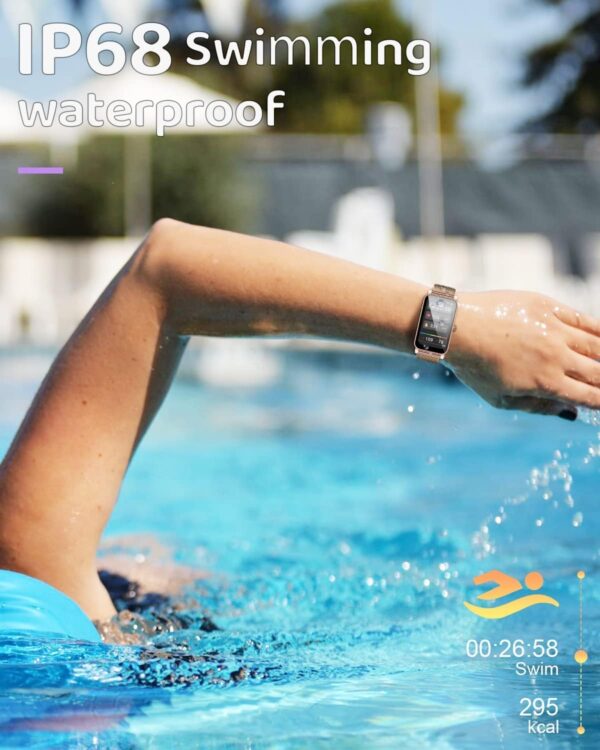 BOCLOUD Reloj Inteligente Mujer Pequeño Smartwatch Redondo para iPhone y Android, con frecuencia cardíaca/Monitor de sueño/Pantalla de Mensajes/Responder/Hacer Llamadas, rastreador de - Image 8