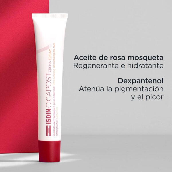 ISDIN Cicapost, Cuidado dermatológico post cicatricial, Crema con Rosa Mosqueta para la reparación de cicatrices, 50 gr - Image 6
