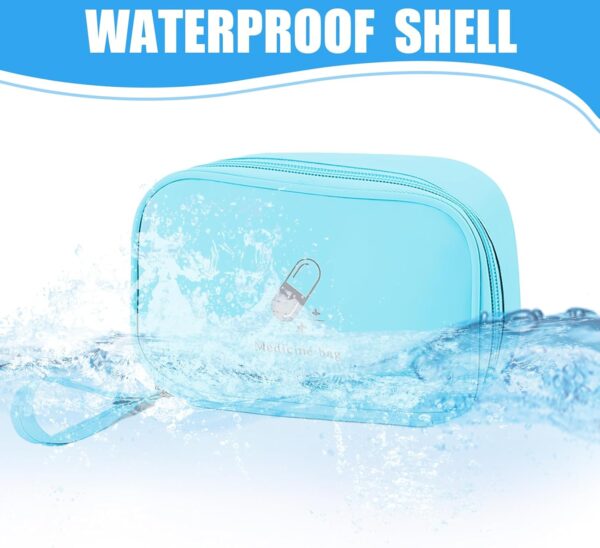 Mini Botiquín de Primeros Auxilios Portátil, Bolsas de medicamentos portátiles, Bolsa Médica Vacio, Botiquin de Primeros Auxilios Impermeable, para Situaciones Emergencia en Hogar, Viajes (Azul) - Image 4