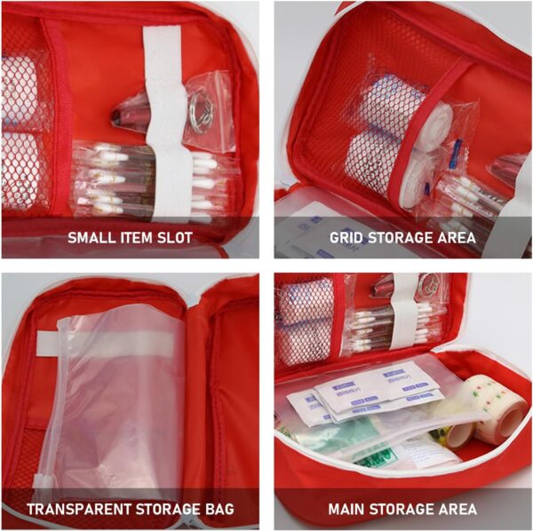 Bolsa de medicina de viaje de 2 piezas, bolsa de medicina de primeros auxilios, bolsa de medicina para senderismo y camping, bolsa de almacenamiento de medicina, bolsa de medicina portátil - Image 3