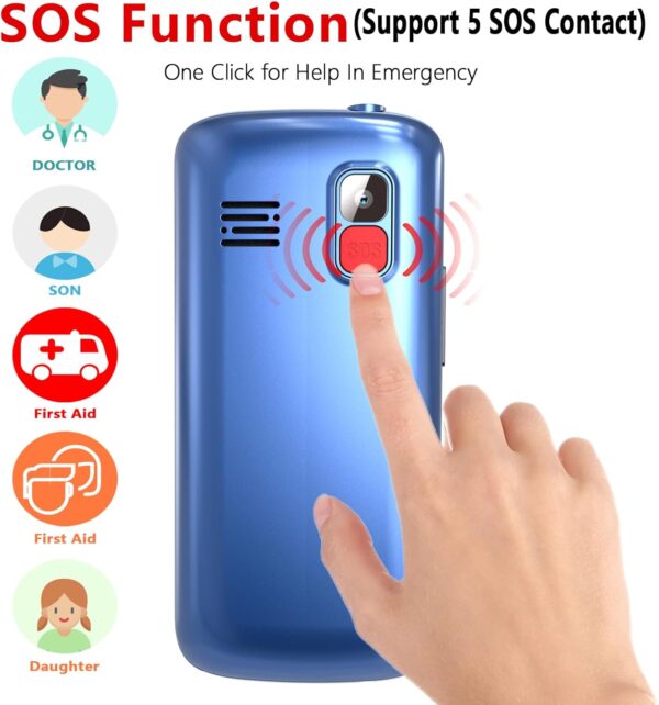 uleway 4G Telefono Movil para Mayores Libres, Teléfono Móvil Personas Mayores de Teclas Grandes con Pantalla de 2,4, Botón SOS, USB-C, Llamada Rápida, Base de Carga, Movil Basico con Ranura Nano SIM - Image 4