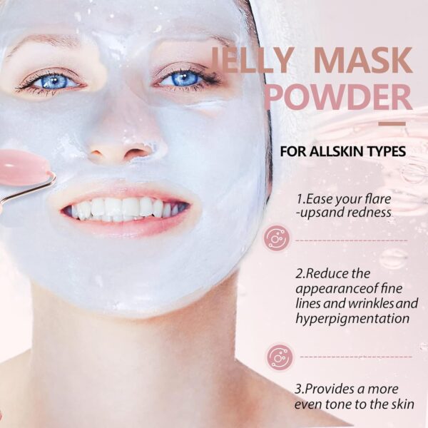 FOKIABIN Gel de Mascarilla en Polvo para Cuidado Facial Hidratante y Nutritivo, Mascarilla Peel Off de Gel para la Cara con Rosa Búlgara para el Cuidado de la Piel. - Image 2