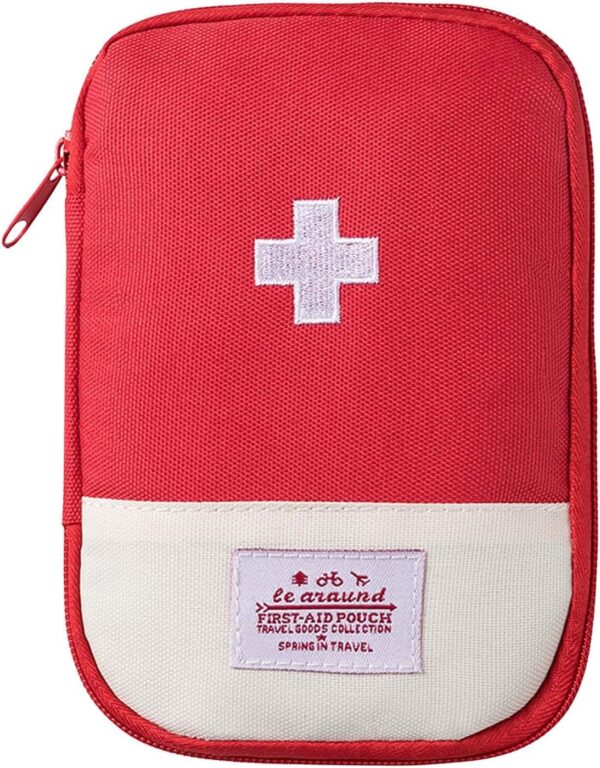 Disnace Bolsa Médica Vacía, Botiquín de Primeros Auxilios, Mini Botiquín de Medicina, Neceser Medicamentos Viaje, Mini Botiquín Médico Vacío, Kit De Primeros Auxilios De Viaje Portátil (Rojo)