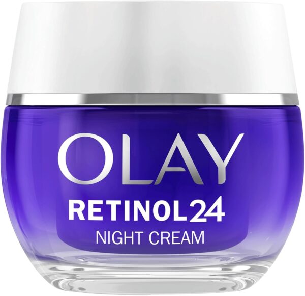 Olay Retinol 24 Crema de Noche Hidratante Facial, Cuidado de la Piel con Vitamina E Antioxidante. Cuidado de la Piel Well-aging durante la Noche: Suaviza, Renueva E Hidrata, 50 ml