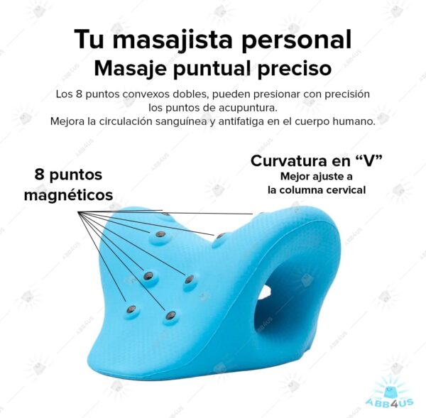 ABB4US | Almohada con 8 Puntos magnéticos para Mayor Alivio del Dolor de Cuello | Dispositivo tracción Cervical Corrector de Postura | relaja, estira y Alivia tensión | Neck Cloud (Celeste) - Image 7