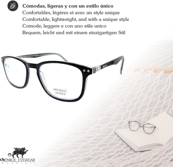 New Model 2021 Gafas de lectura con filtro bloqueo de luz azul para gaming, ordenador, móvil. Anti fatiga professional unisex venice (Negro con Blue blocking, 2.00) - Image 5