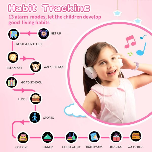 Ruopoem Reloj Inteligente Niño, Smartwatch Niños con 26 Juegos Cámara Música Vídeo Podómetro Audiolibro Despertador HD Pantalla Táctil, Reloj Niño Juguetes Regalos para Niños Niñas 4-12 - Image 3