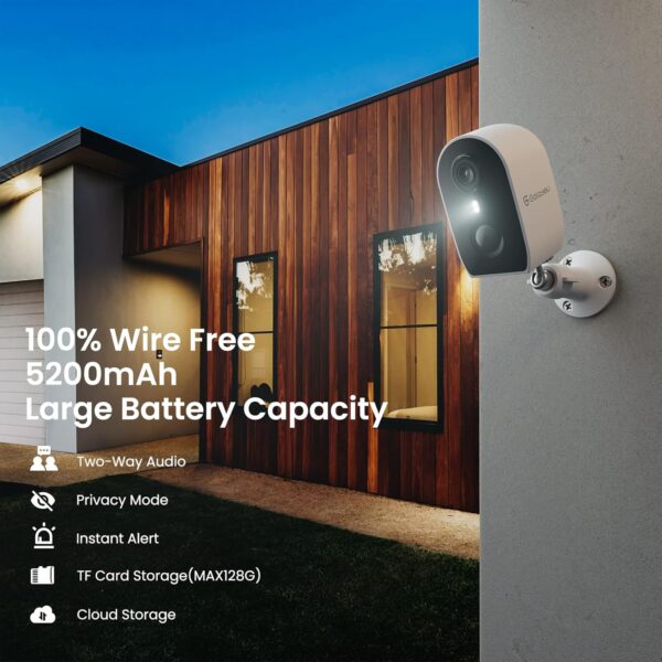 GALAYOU Camara Vigilancia WiFi Exterior sin Cable - 2K Cámara Vigilancia WiFi Exterior/Interior Bateria Recargable con Detección de Movimiento PIR, Visión Nocturna en Color, Impermeable - Image 2