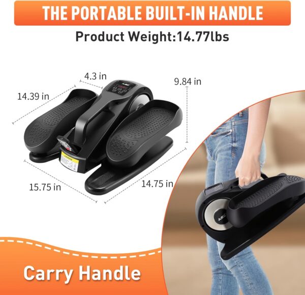 AOODIL Mini Eliptica, Máquina Elíptica Eléctrica de Velocidades Ajustables, Pedales Estaticos Personas Mayores, Pedaleador Electrico Portátil, Entrenador Elíptico para Mayores y Adultos - Image 5