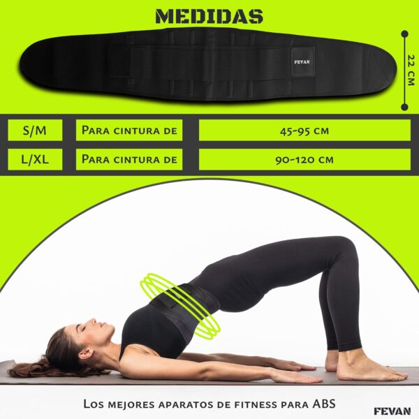 FEVAN Faja Lumbar Hombre y Mujer - Faja Abdominal Hombre y Mujer con Doble Ajuste de Velcro y Soportes Lumbares - Cinturon Lumbar para Aliviar Dolor de Espalda. - Image 2