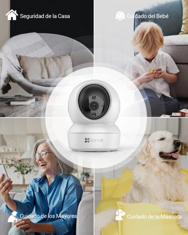 EZVIZ C6N (2-Pack) Cámaras Vigilancia WiFi Interior 360º, 1080P Camara Vigilancia Bebé/Mascotas, Visión Nocturna, Audio Bidireccional, Detección de Movimiento, Control Remoto, Compatible con Alexa - Image 12
