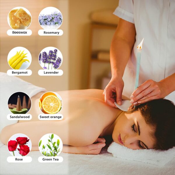 Velas de oreja, 10 velas naturales de cera aurícula con 8 discos protectores, cera para oídos, conos, limpieza de oídos, para relajarse y limpiar los oídos - Image 3