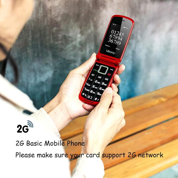 uleway simple mobile Teléfono Móvil para Mayores, con Tapa de Teclas Grandes, Botón SOS, Pantalla de 2,4 Pulgadas, Llamada Rápida, Sonido Fuerte de Radio, 1000mAh Batería, Fácil Uso para Ancianos - Image 7