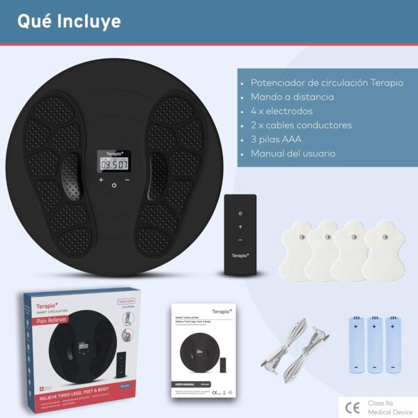 TERAPIO Electro Estimulador Circulatorio. Masajeador de Pies, Piernas y Cuerpo. Aparato de Masaje Médico Certificado para Mejorar la Circulación Sanguínea con Tecnologías de TENS y EMS. - Image 7