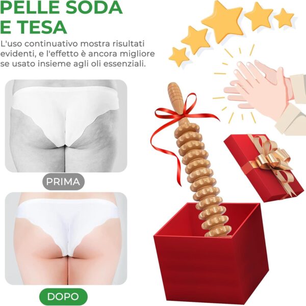 Rodillo Masaje Muscular, Anti Celulitis Masajeador, Masaje Maderoterapia Madera, para Masaje del Cuerpo Alivio Del Dolor Muscular Y Relajación (M) - Image 8