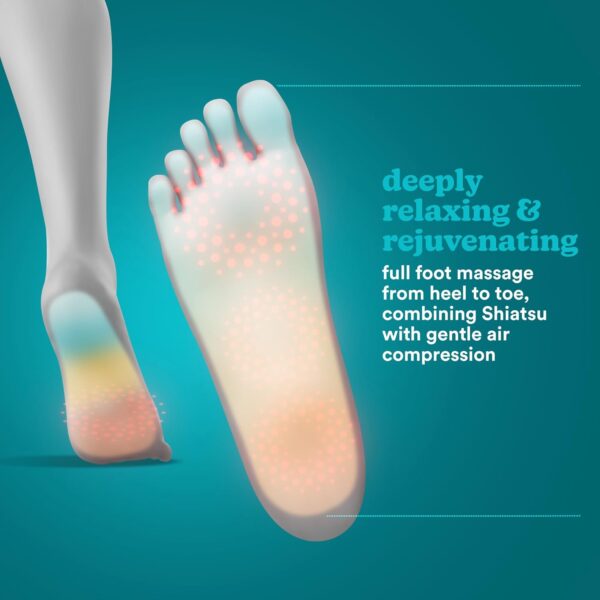 HoMedics Masajeador Eléctrico para Pies – Dispositivo Pórtatil para Masaje Plantar Shiatsu a Comprensón por Aire, con Tecnología de Nodos Gel, Calor e Intensidad Ajustable para uso Doméstico - Image 6