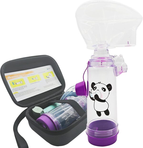 Cámara de inhalación con máscara, incluye estuche de transporte, espaciador de inhalador Aerochamber con máscara compatible con estuche de viaje (para adultos)