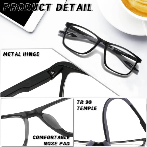 Hubeye 3 Pares Gafas de lectura deportiva para mujeres y hombres ultraligeras anteojos de lectura gafas anti luz azul 1.50 - Image 4