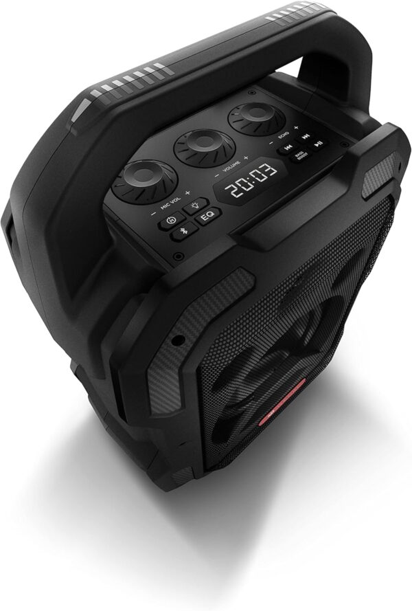 Motorola Sound ROKR 800 - Altavoz Bluetooth - Batería de 20 horas de duración - Radio FM - LED de colores - Puertos DC, USB, AUX y MIC - Tecnología inalámbrica verdadera - Negro - Image 16