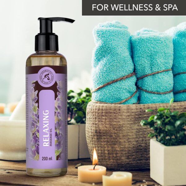 Aceite para Masajes Relajantes 200ml - Aceite de Lavanda 100% Natural - Cosméticos Naturales para Alivio del Estrés - Sueño Reparador - para el Cuidado de la Piel - Aromaterapia - Image 4
