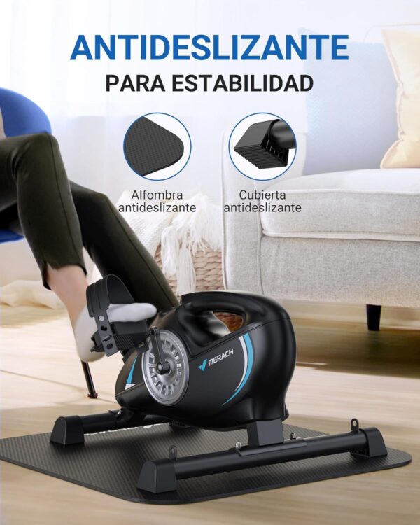 MERACH Pedaleador, Mini Bicicleta Estática con 2 Bandas de Resistencia, Pedales Estaticos Personas Mayores con Tapete Antideslizante, Dispositivo de Ejercicios para el Hogar y la Oficina - Image 2