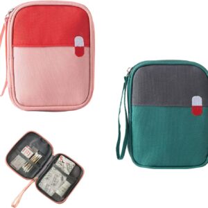 YunBey 2 Piezas Mini Botiquín Viaje Kit Primeros Auxilios Viaje Vacio Bolsa Med...