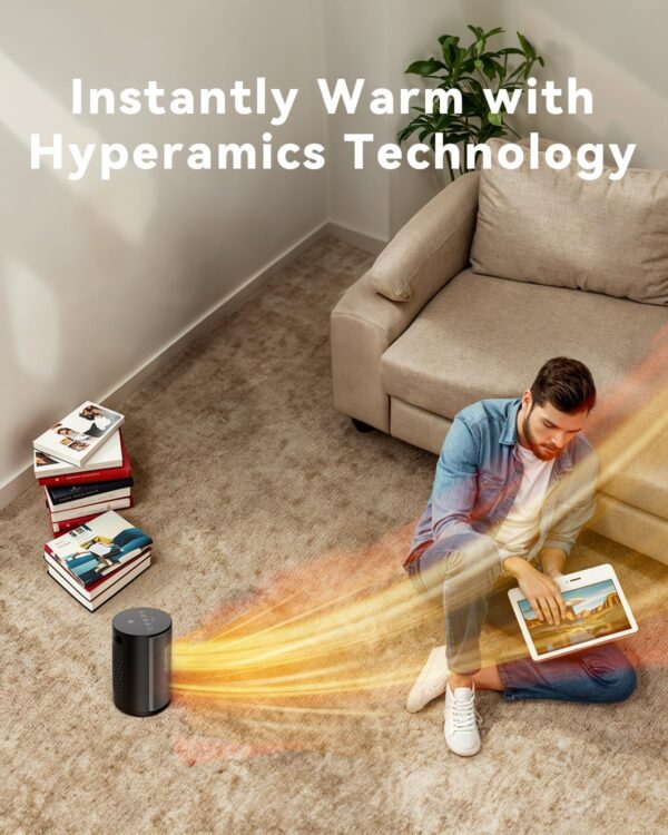 PALINTH Calefactor Cerámico Silencioso Bajo Consumo, Temporizador de 8H, Modo Eco y Ventilador, Calentador Cerámico PTC de 1500W Rápido y Seguro para Oficina Dormitorio Casa - Image 8